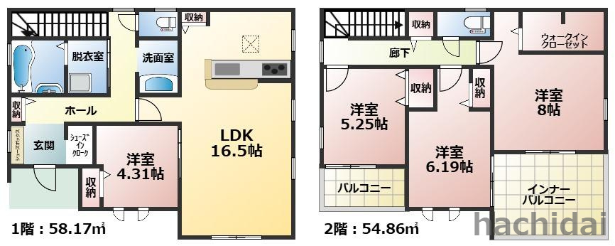 高浜市神明町第３　新築分譲　＜3号棟＞　の間取り