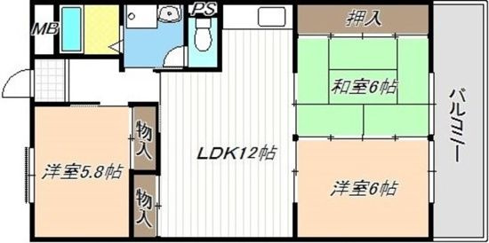 第５グランドハイツ服部の間取り