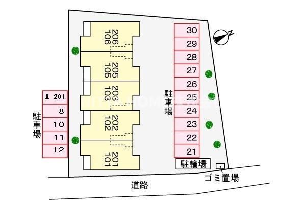 丹波市氷上町新郷のアパートの区画図