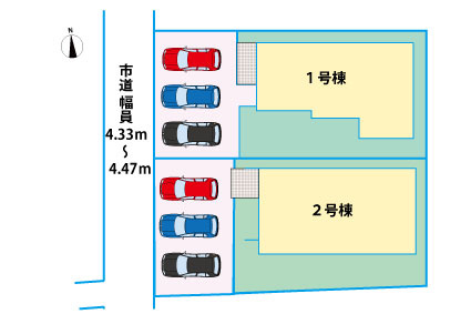 二丈深江7丁目　新築戸建　2棟の区画図