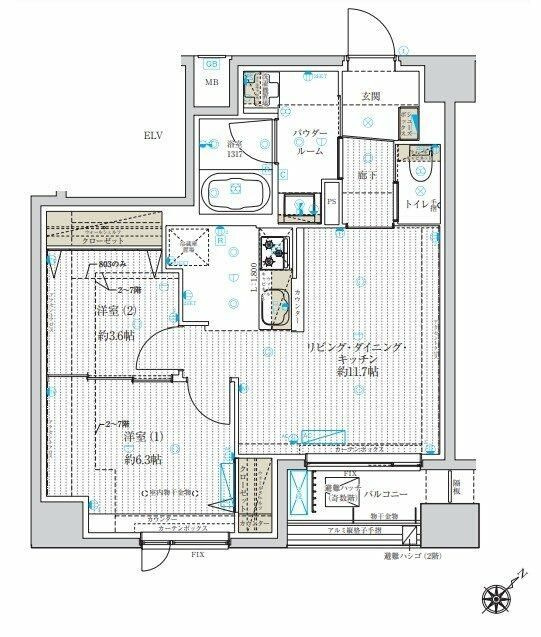 アスブルーム奥浅草の間取り