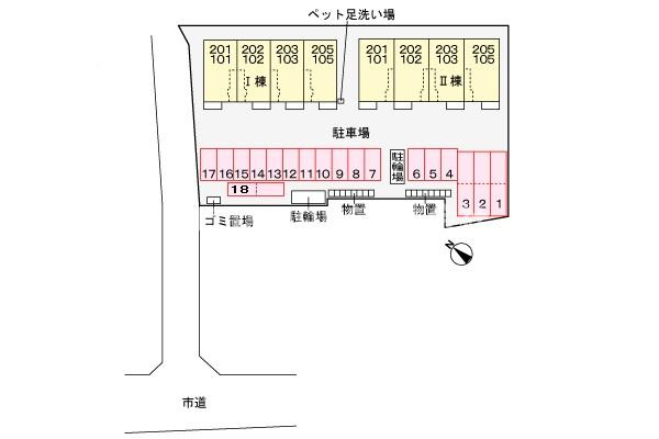 フロンティア　長田Ⅰの区画図|敷地内区画図になります。ご参考下さい◎