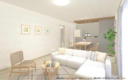 【完成予想図】 | 【LDK　イメージパース】
※画像は設計図面を基に作成したイメージです。