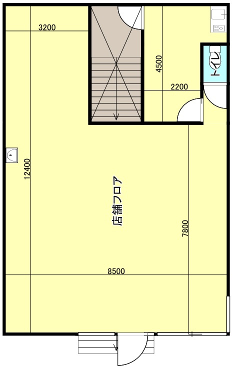 四番町貸店舗の間取り