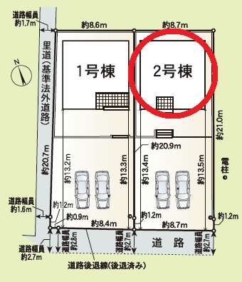 安城市根崎町第4　新築分譲住宅　全2棟　2号棟の区画図