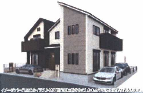 茅ヶ崎市松が丘2丁目　新築戸建全2棟　2号棟の外観パース