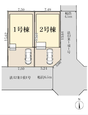 伊勢原市高森台3丁目第3　新築戸建　全2棟2号棟の区画図