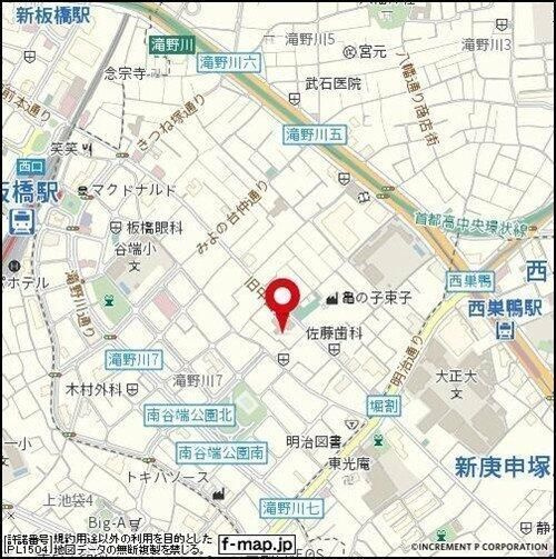 スカイコートヌーベル巣鴨の地図