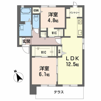【間取り】 | ハイマットメゾン　D棟 | 2LDK