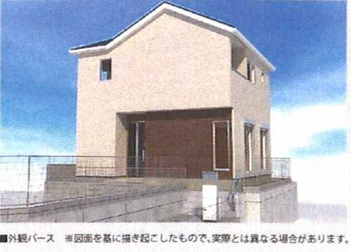 綾瀬市寺尾本町3丁目第1期　新築戸建全8区画　2号棟の外観パース