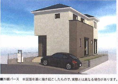 綾瀬市寺尾本町3丁目第1期　新築戸建全8区画　3号棟の外観パース