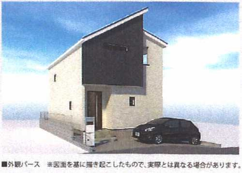 綾瀬市寺尾本町3丁目第1期　新築戸建全8区画　4号棟の外観パース
