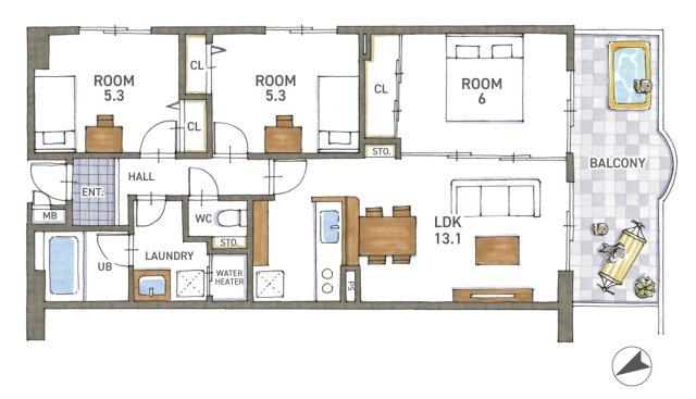 ヴィオス北大路　天然木フルリノベーション
