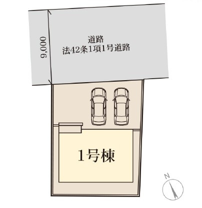 リーブルガーデン　宇都宮緑第９　１号棟の区画図|土地面積：152.54㎡（46.14坪）
