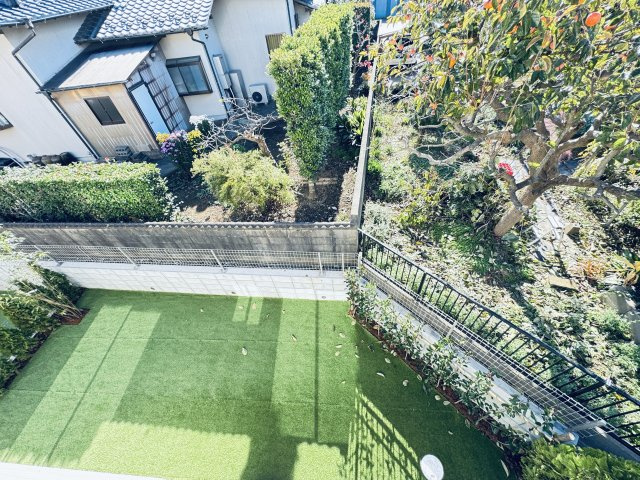 柏市花野井新築戸建【花野井小学校：7分】の展望|バルコニーより南側眺望・南側庭スペースにつき日当たり良好♪