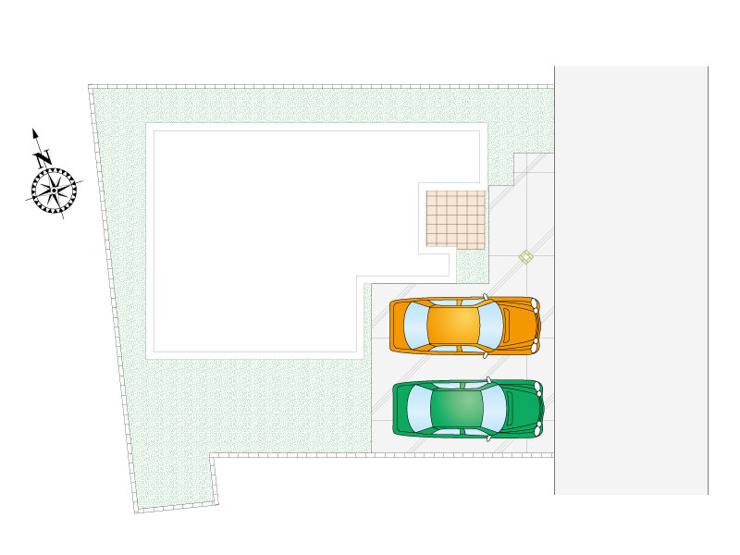 【東松山市和泉町6号棟 区画図】カースペース2台分ございます。
