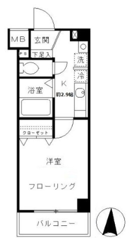 市川市新田５丁目の賃貸マンションの間取り