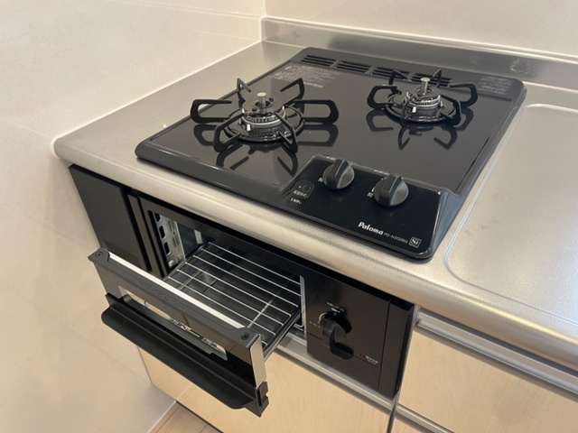 サンハイツのキッチン|コンロ＆グリル付き