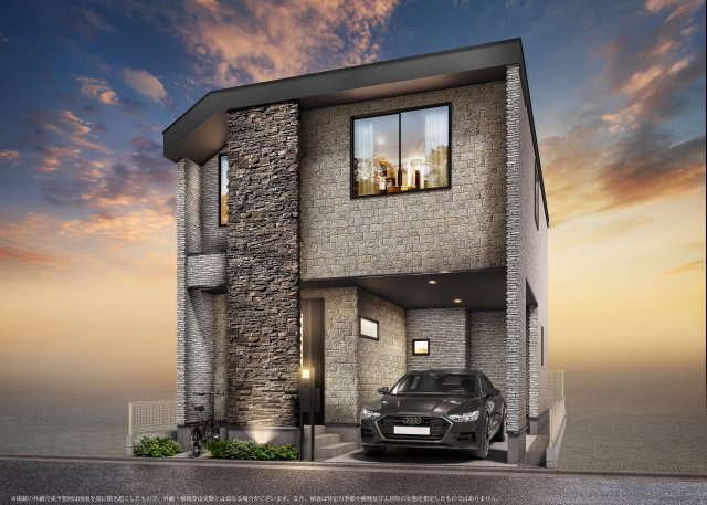 練馬区早宮1丁目　吹抜け大型リビング　限定1棟の外観パース