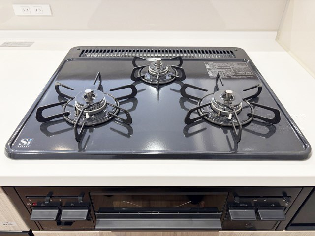 【キッチン】 | マンション池上 | 三口ガスコンロ　グリル付き