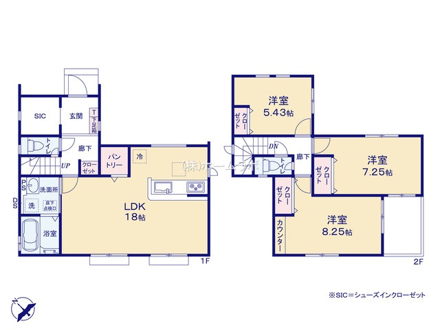 【新築】坂戸市にっさい花みず木11期 １号棟の間取り