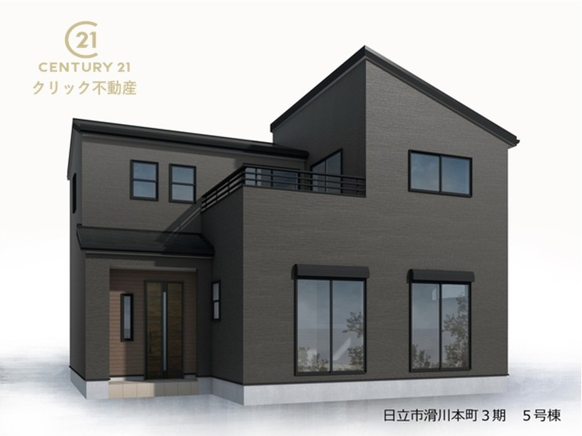 リーブルガーデン  日立市滑川本町　3期　5の外観|小木津駅車6分。滑川小徒歩6分、滑川中徒歩18分。
滑川丘通り沿いの新築分譲住宅全6棟。
全棟並列駐車可能なカースペース確保！