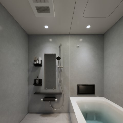 豊島区長崎3丁目 限定1棟の完成予想図|広々とした浴室は足を伸ばしてゆっくりバスタイムを楽しめます
浴室換気乾燥機を装備しています
イラストは図面を基に起こしたもので実際のものとは多少異なる場合がございます