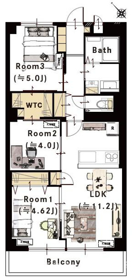 【間取り】 | 稲毛東映マンション　B棟