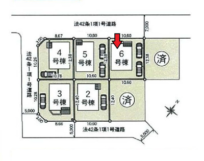 【区画図】 | 府中市日新町4丁目新築戸 | 区画図。ほかの区画もございます。