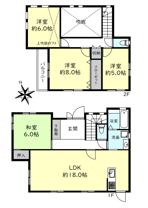 神戸市西区白水2丁目戸建の間取り