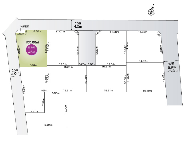 行田市桜町３丁目　全９区画の分譲地　