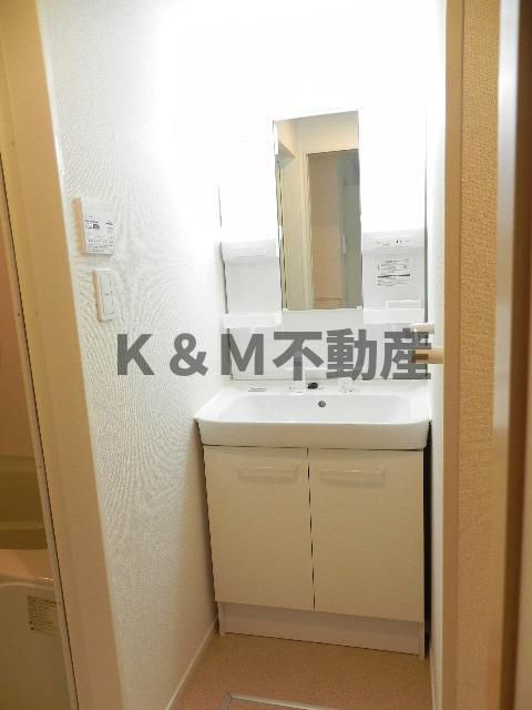 グリーンパークヒルズの洗面所|脱衣スペースもあります