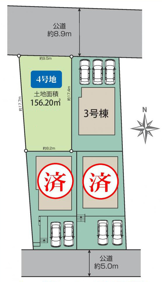 伊勢原市高森6丁目　新築戸建　全4棟3号棟の区画図