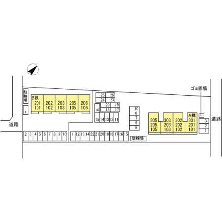 リバブル北高下Ａ棟　Aの区画図
