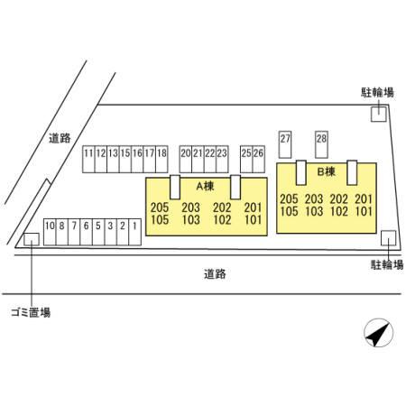 エクセルハイツ　A棟の区画図