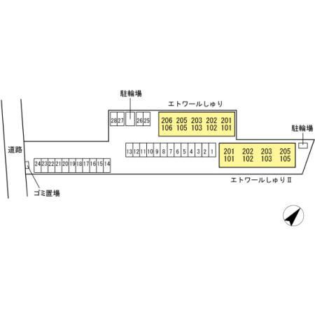 エトワールしゅりⅡの区画図
