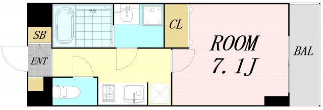 エスレジデンス本町マークス　仲介手数料無料の間取り