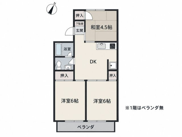 高橋ハイツ　C棟の間取り