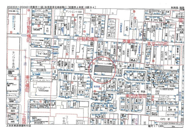 仮）フラッティ東西俵屋町の地図