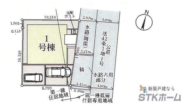 仲介手数料無料　蓮田市東４丁目　新築戸建　全１棟の区画図