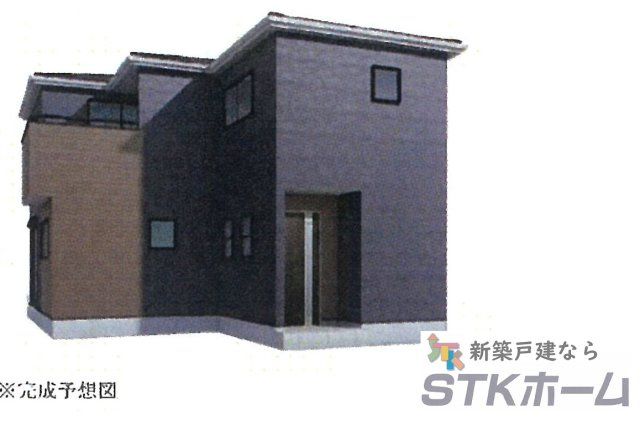 仲介手数料無料　蓮田市見沼町　新築戸建　全２棟の外観パース|１号棟パース