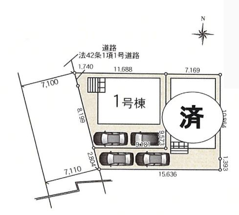 海老名市門沢橋２丁目新築戸建て　第19-1号棟の区画図|配置図「海老名市門沢橋2丁目新築戸建て」