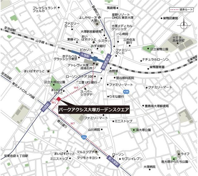パークアクシス大塚ガーデンスクエアの地図