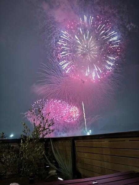 多摩川河川敷沿い　世田谷区鎌田2丁目売地のその他|現況建物
バルコニーからたまがわ花火大会を一望！