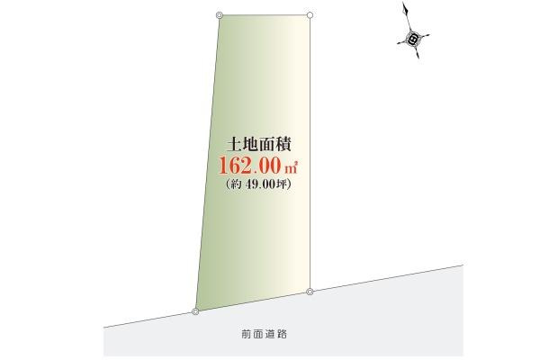 【土地図】 | 多摩川河川敷沿い　世田谷区鎌田2丁目売地 | 間口も広く、現状駐車場3台です。
