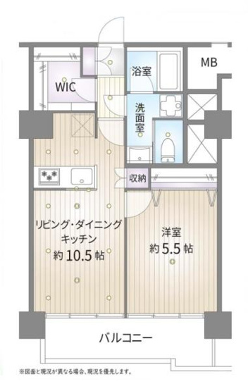 【間取り】 | マンション池上 | 販売価格３，３８０万円　間取り：１ＬＤＫ＋ＷＩＣ（いつでもご見学可能ですのでお気軽にお問合せ下さい）