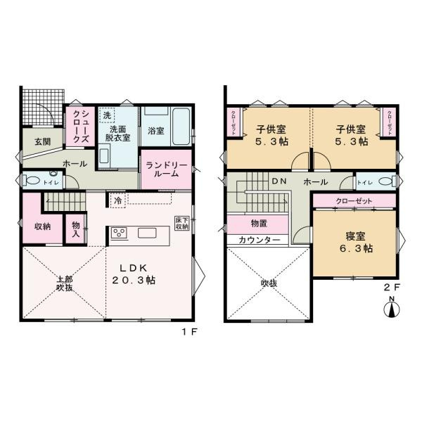和歌山市次郎丸　中古戸建の間取り