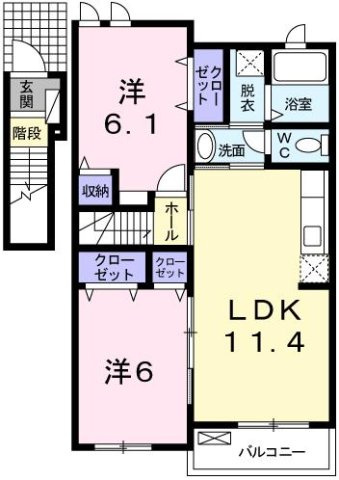 ソレイユ　レヴァーＢの間取り