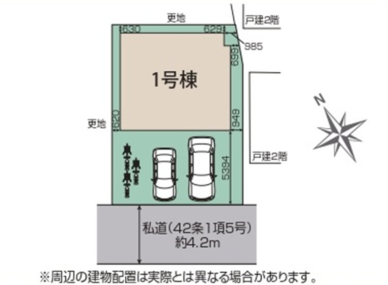 【仲介手数料無料】新築戸建　東松山市幸町13-13（全1棟）の区画図