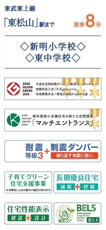 【仲介手数料無料】新築戸建　東松山市幸町13-13（全1棟）の構造・工法・仕様